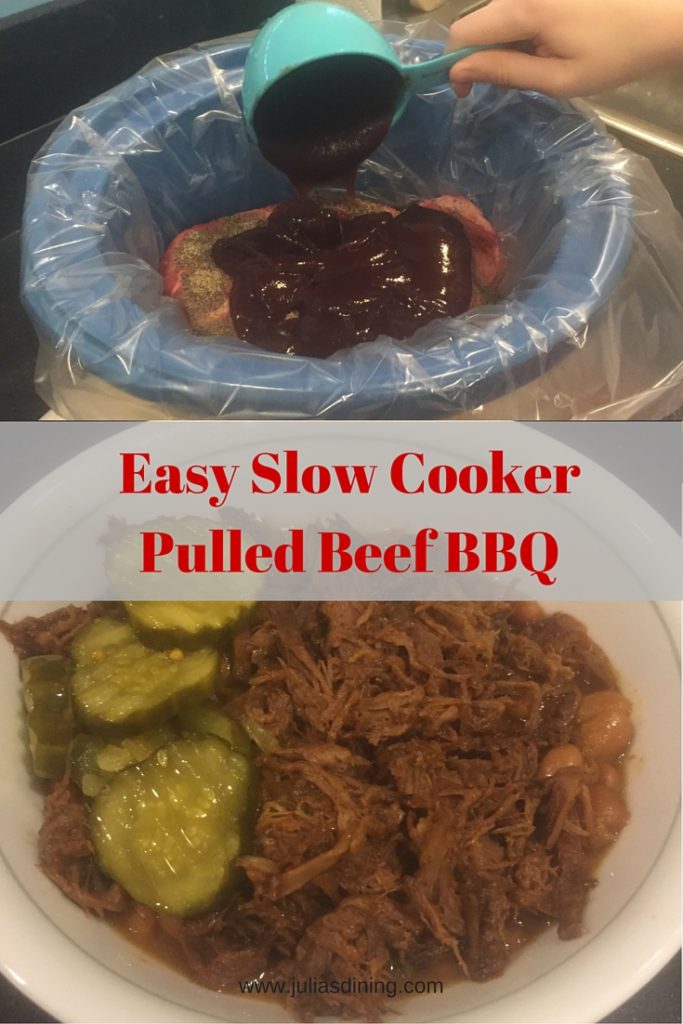 Easy slow cooker pulled beef barbque